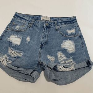 Blank Paige Cuffed Heavy Distressed Denim Short Size S